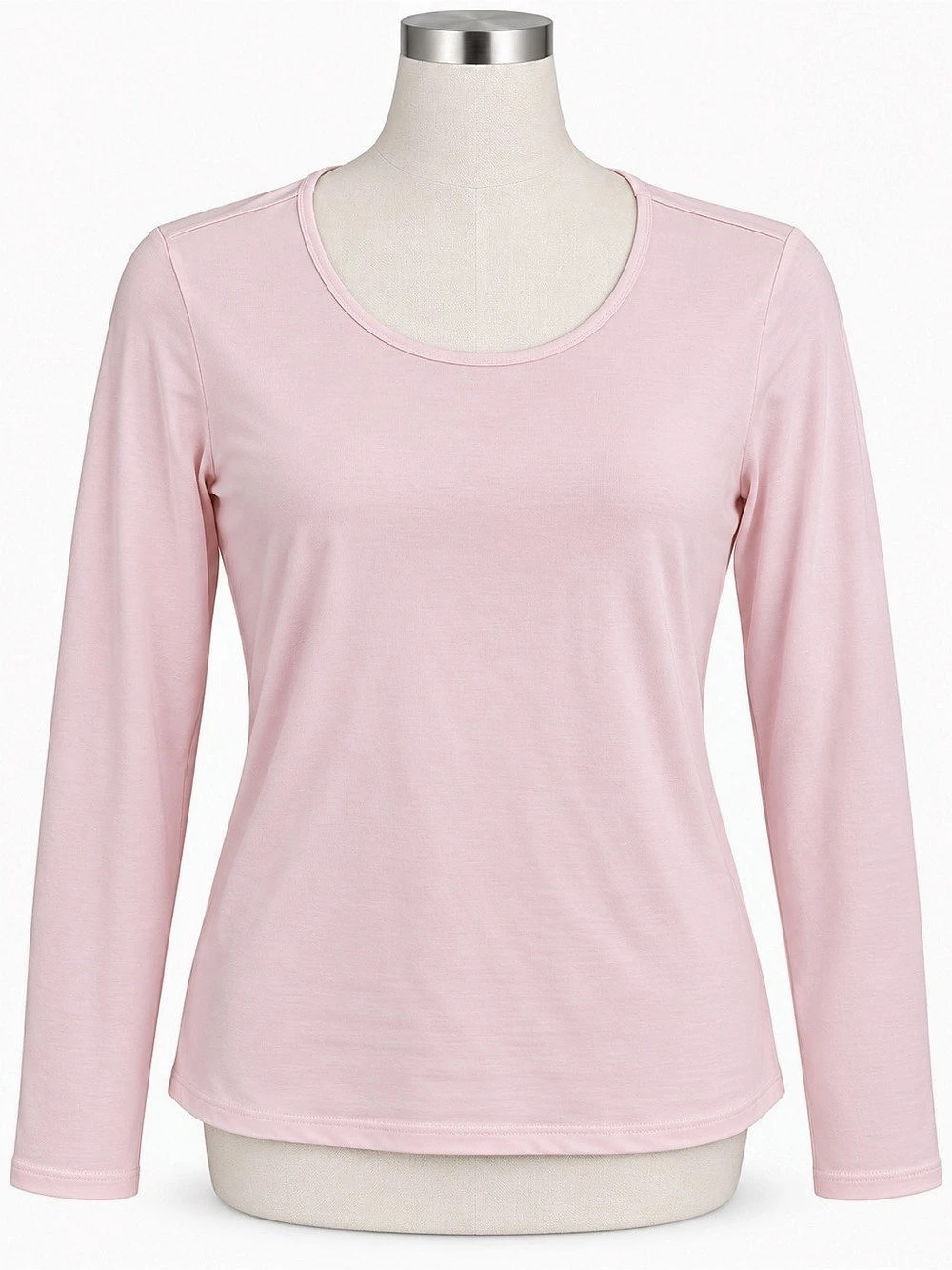 Chico’s The Ultimate Tee Long Sleeve Top Pink Small